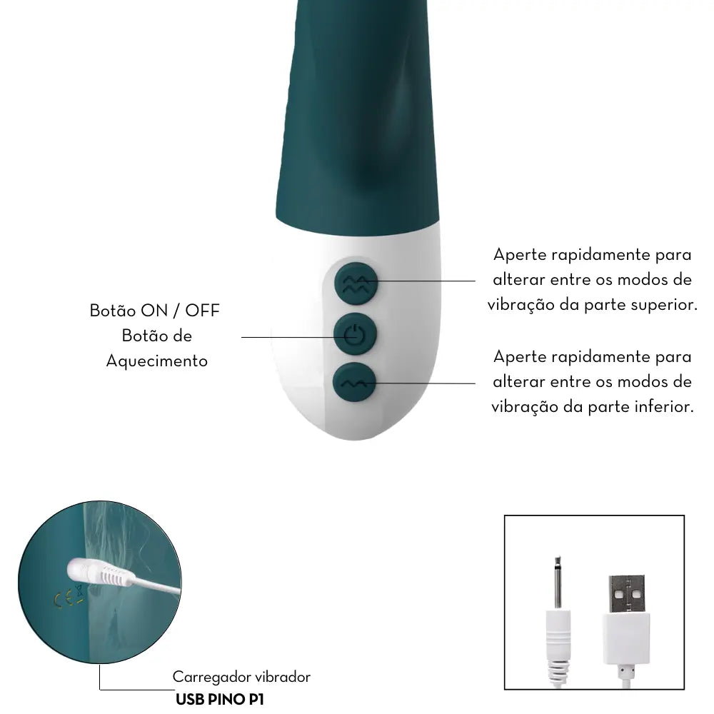 Vibrador Duplo Motor com Aquecimento - MVE4811