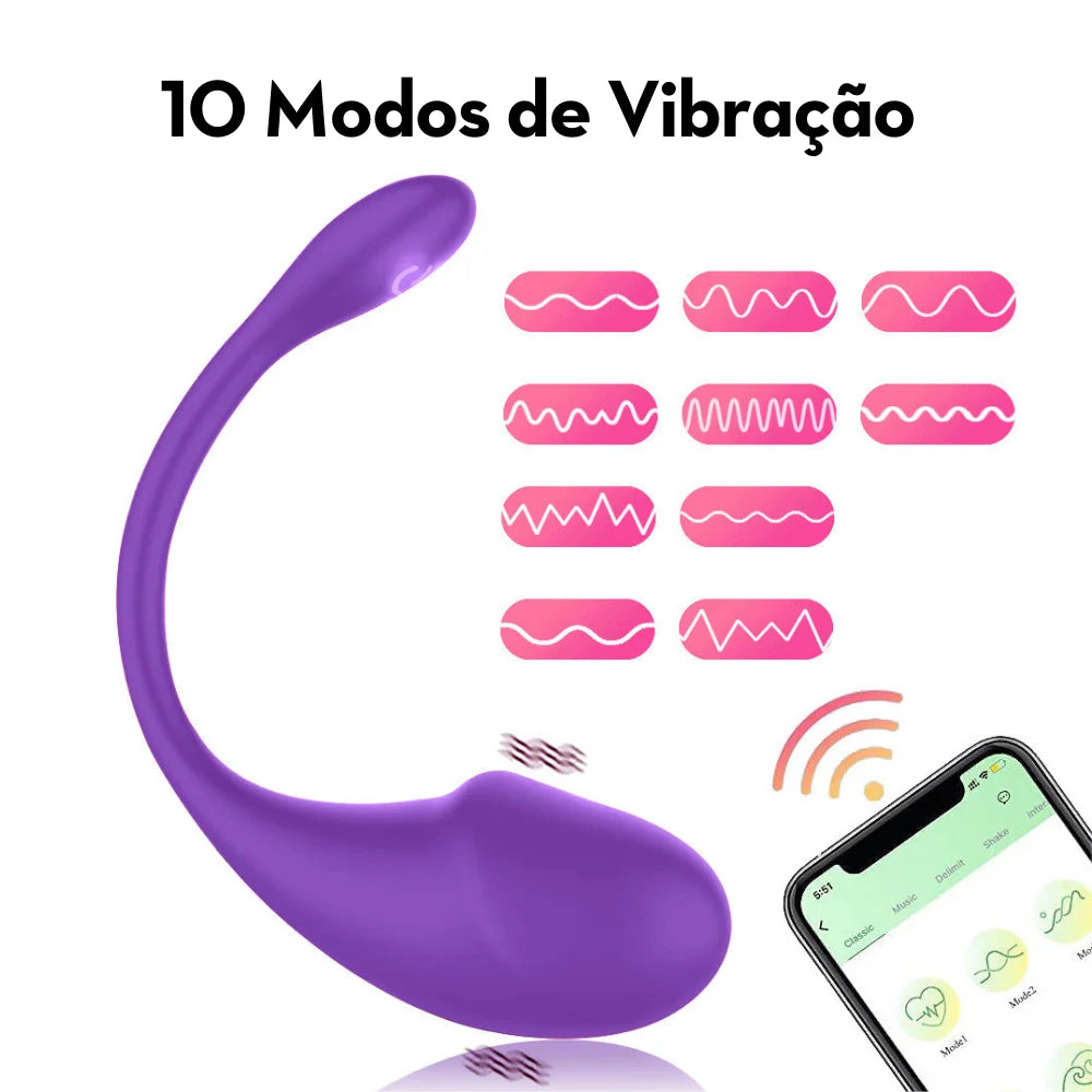 Vibrador de Casal em Formato de Glande por Aplicativo - MLPP1189
