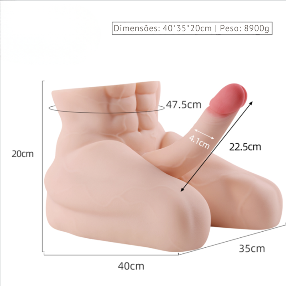 Masturbador Meio Corpo com Pênis e Ânus - SHUAI1425