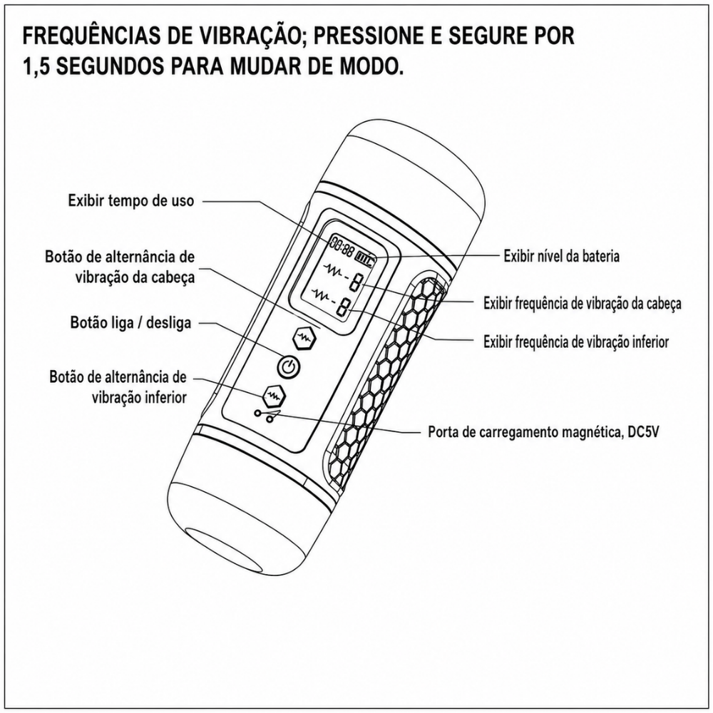 Masturbador Masculino com Dois Orifícios Penetráveis - MLAN6438