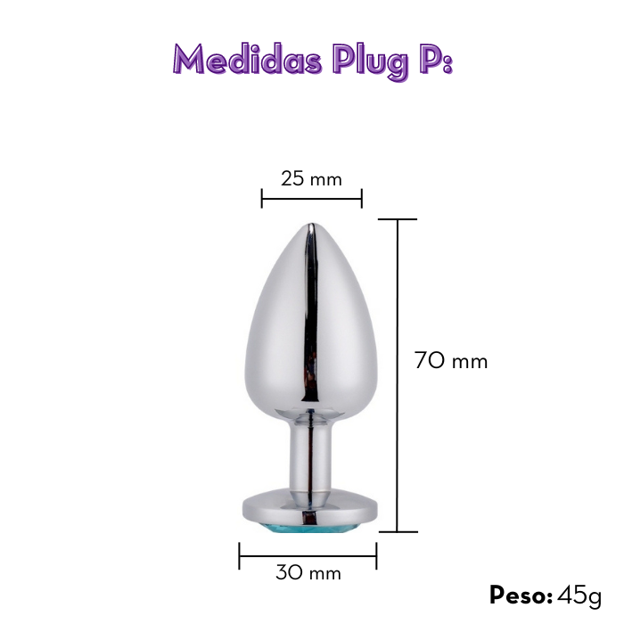 Plug Anal de Aço Prata com Pompom - MPA1402