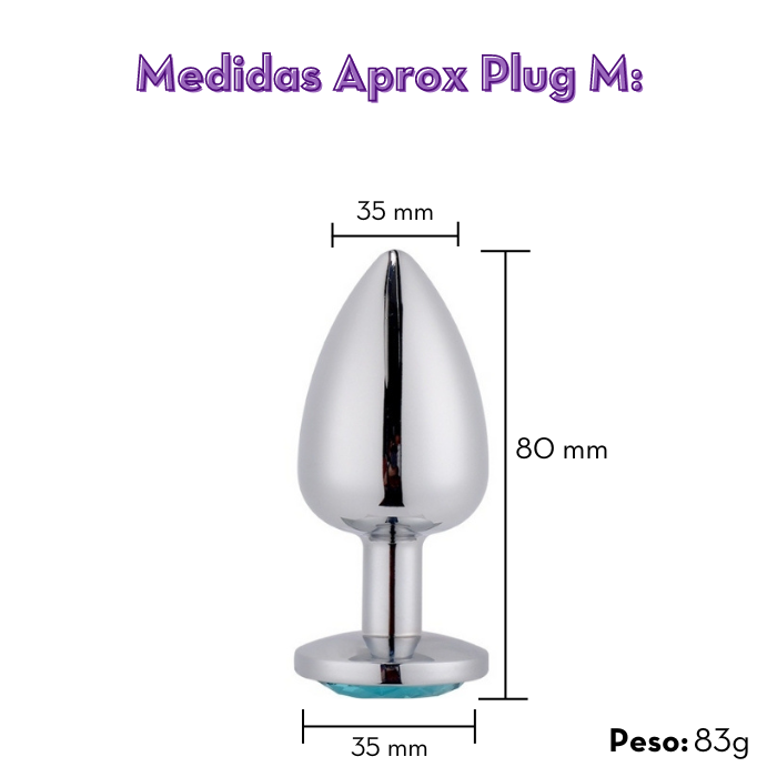 Plug Anal de Aço Prata com Pompom - MPA1402