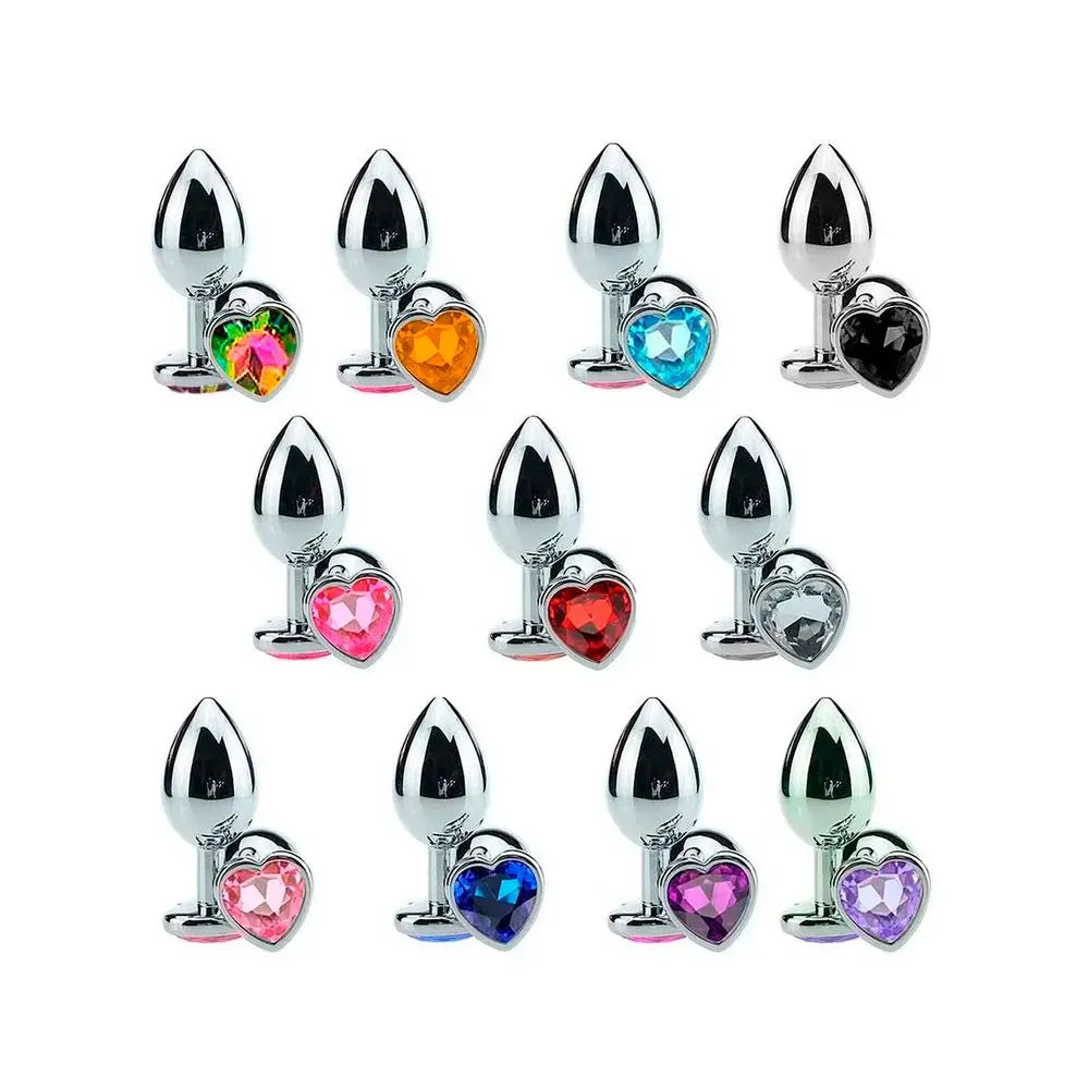 PLUG ANAL CORAÇÃO DE AÇO INOXIDAVEL COM JOIA PEDRA - MPA1308