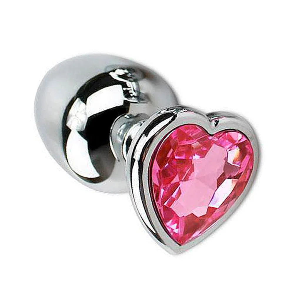 PLUG ANAL CORAÇÃO DE AÇO INOXIDAVEL COM JOIA PEDRA - MPA1308