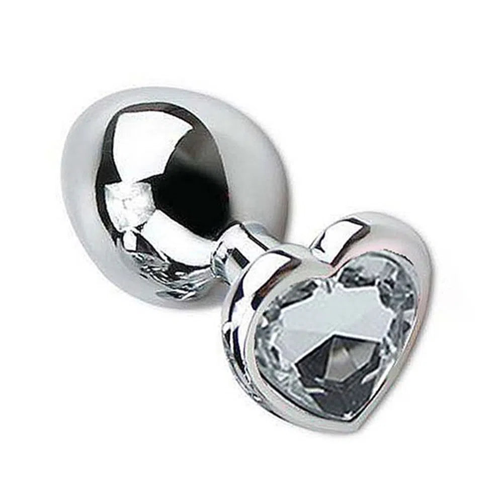 PLUG ANAL CORAÇÃO DE AÇO INOXIDAVEL COM JOIA PEDRA - MPA1308