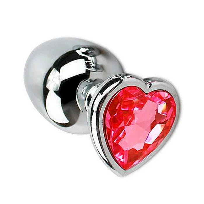 PLUG ANAL CORAÇÃO DE AÇO INOXIDAVEL COM JOIA PEDRA - MPA1308