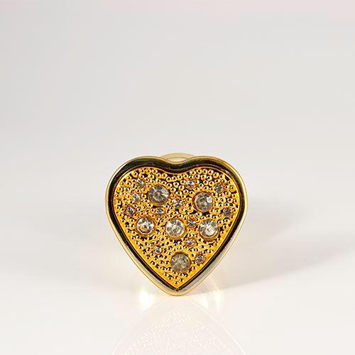 Plug Cromado Com Pedra De Coração - HA136