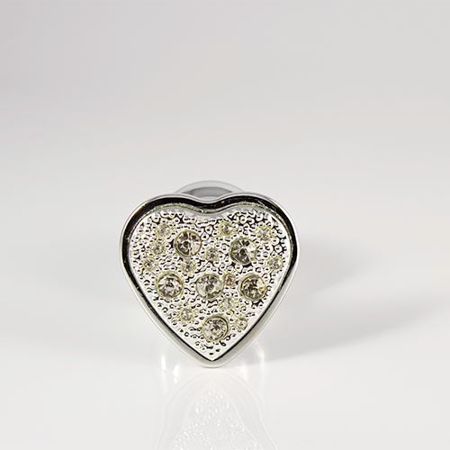 Plug Cromado Com Pedra De Coração - HA136