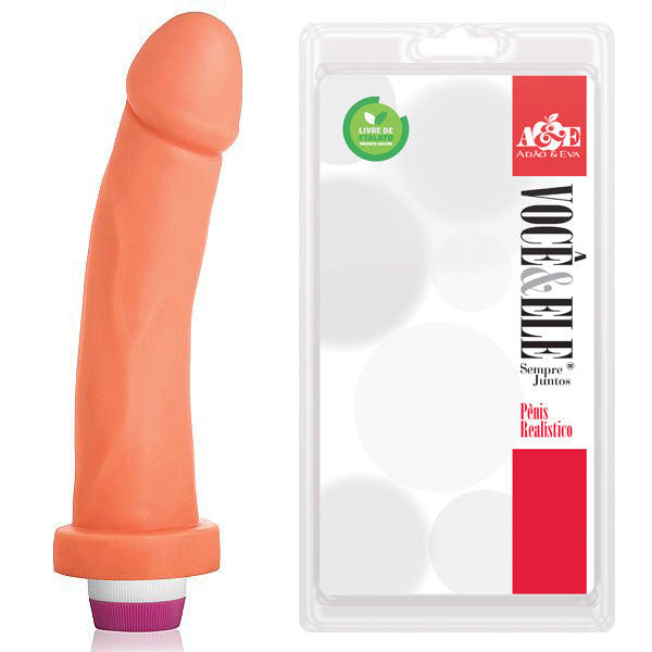 Prótese Kenobi com Vibrador - 20x4cm na Cor Pele - ADAO84V