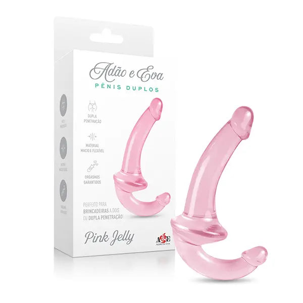 Pênis Duplo Rosa - Pink Jelly