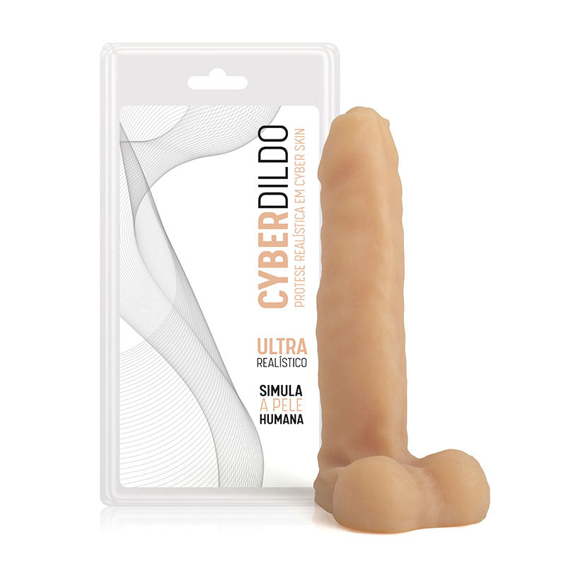 Prótese em Cyber Skin Articulado - Saturno c/ escroto - 17,5x3,5cm - CYB040A