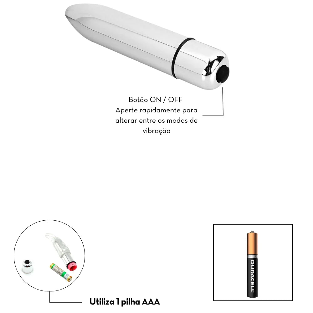 Cápsula Vibratória Bala Metalizado - MLBA1041