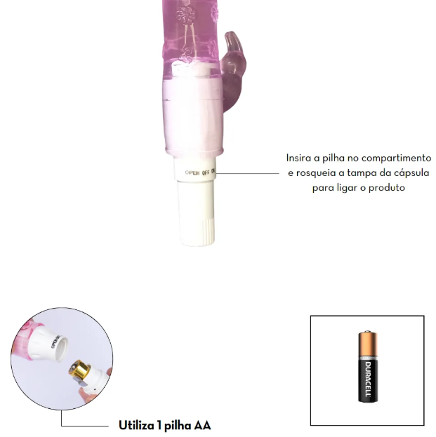 Vibrador com Estimulador Rabbit - MLVP1018