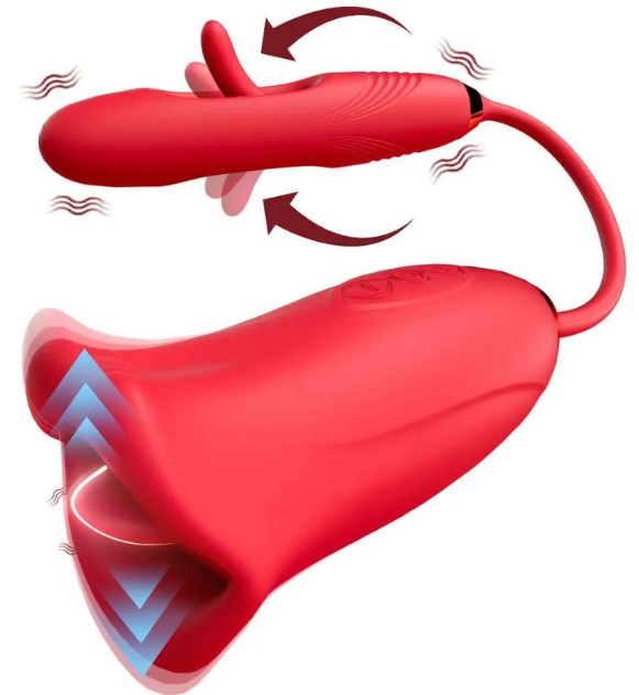 VIBRADOR E ESTIMULADOR EM FORMATO DE BOCA - YSSN018