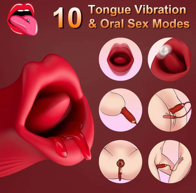 VIBRADOR E ESTIMULADOR EM FORMATO DE BOCA - YSSN018