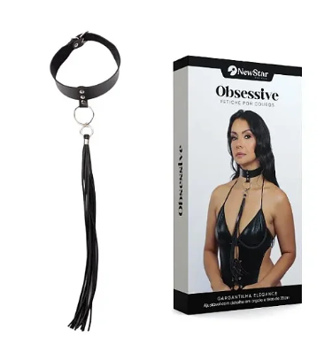 Gargantilha Elegance com Argola e Detalhes em Tiras - NS214