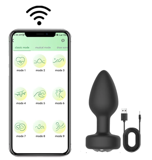 Plug Anal de Silicone com Vibro por Aplicativo - MLPP2203