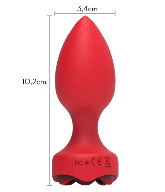 Plug Anal Vibratório por Aplicativo em Silicone com Rotação 360° - MLPP6084PT