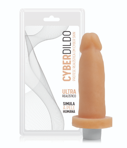 Prótese em Cyber Skin 14,5x4cm com Vibração - CYB04