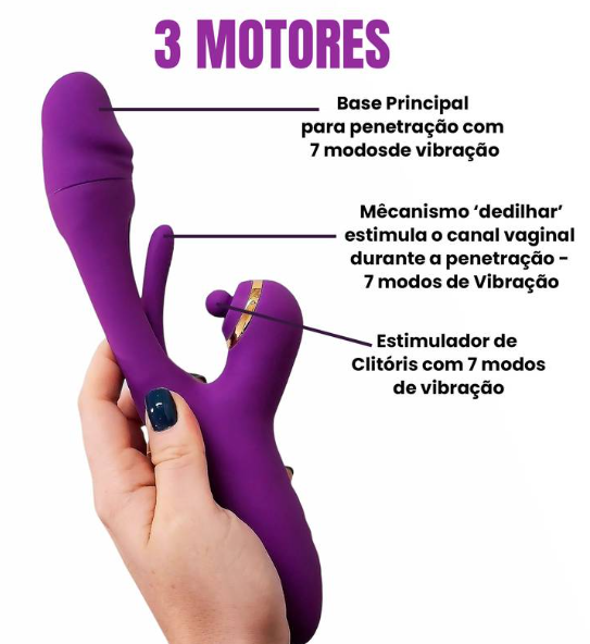 Vibrador com estimulador de Clitóris e Dedilhar - YSGA101
