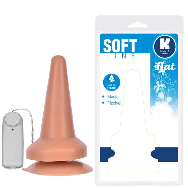 PLUG ANAL COM VIBRO 14CM COR BEGE - KT3461
