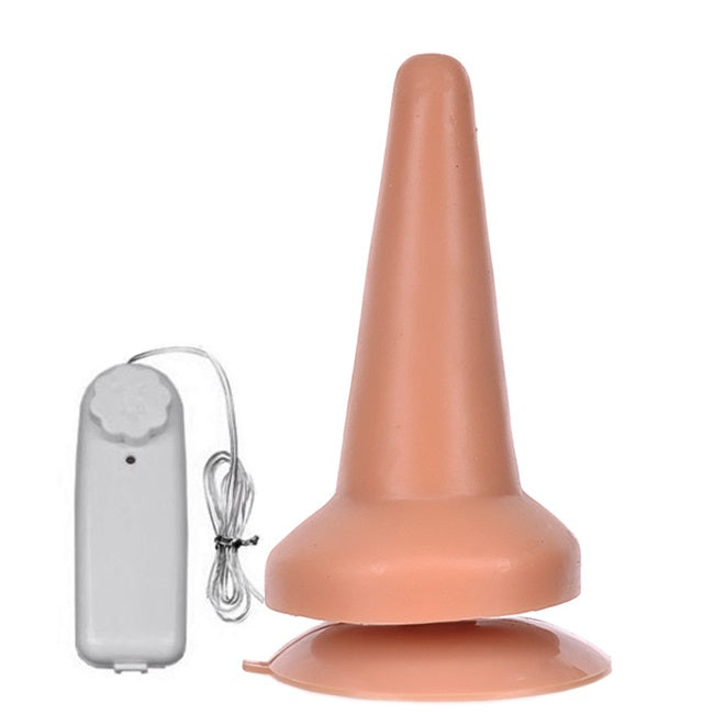 PLUG ANAL COM VIBRO 14CM COR BEGE - KT3461