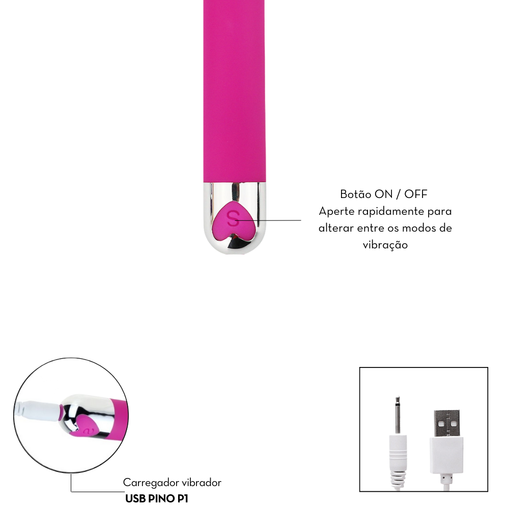 Cápsula Vibratória Personal Heart - MBA1105