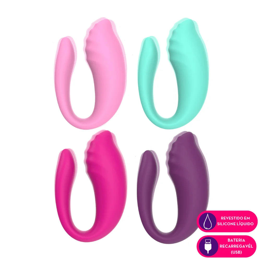 Vibrador de Casal em Silicone Líquido - MCV2551