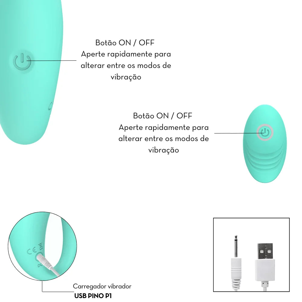 Vibrador de Casal em Silicone Líquido - MCV2551