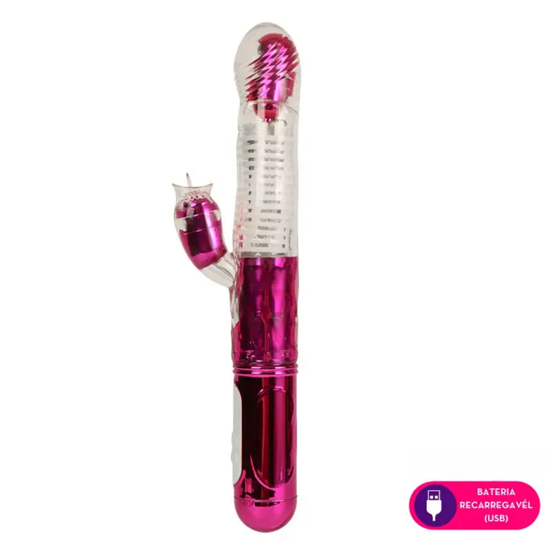 Vibrador Vai e Vem Ponto G com Estimulador Clitoriano - MLVE4181