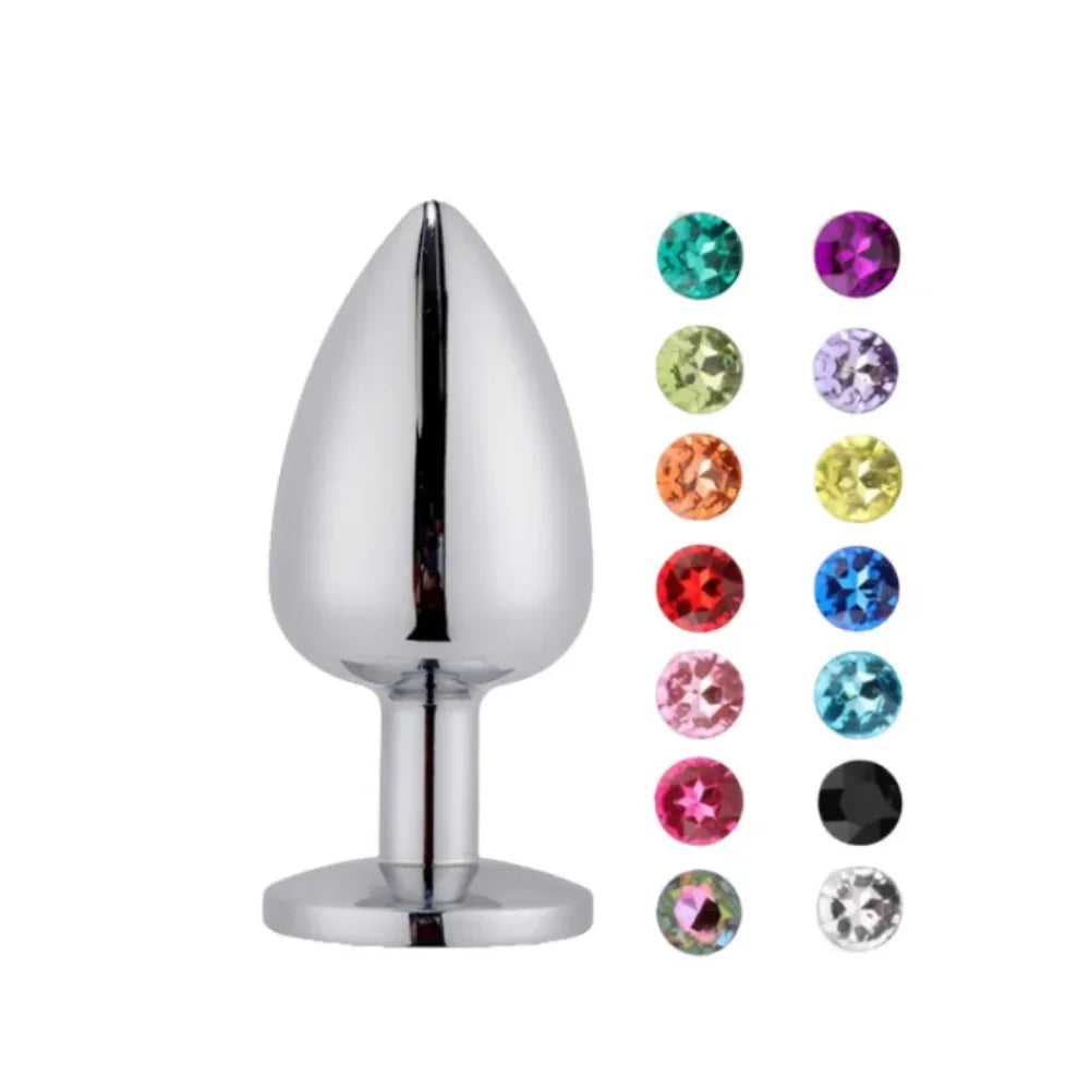 PLUG ANAL EM METAL - PEDRA REDONDA - MPA1301