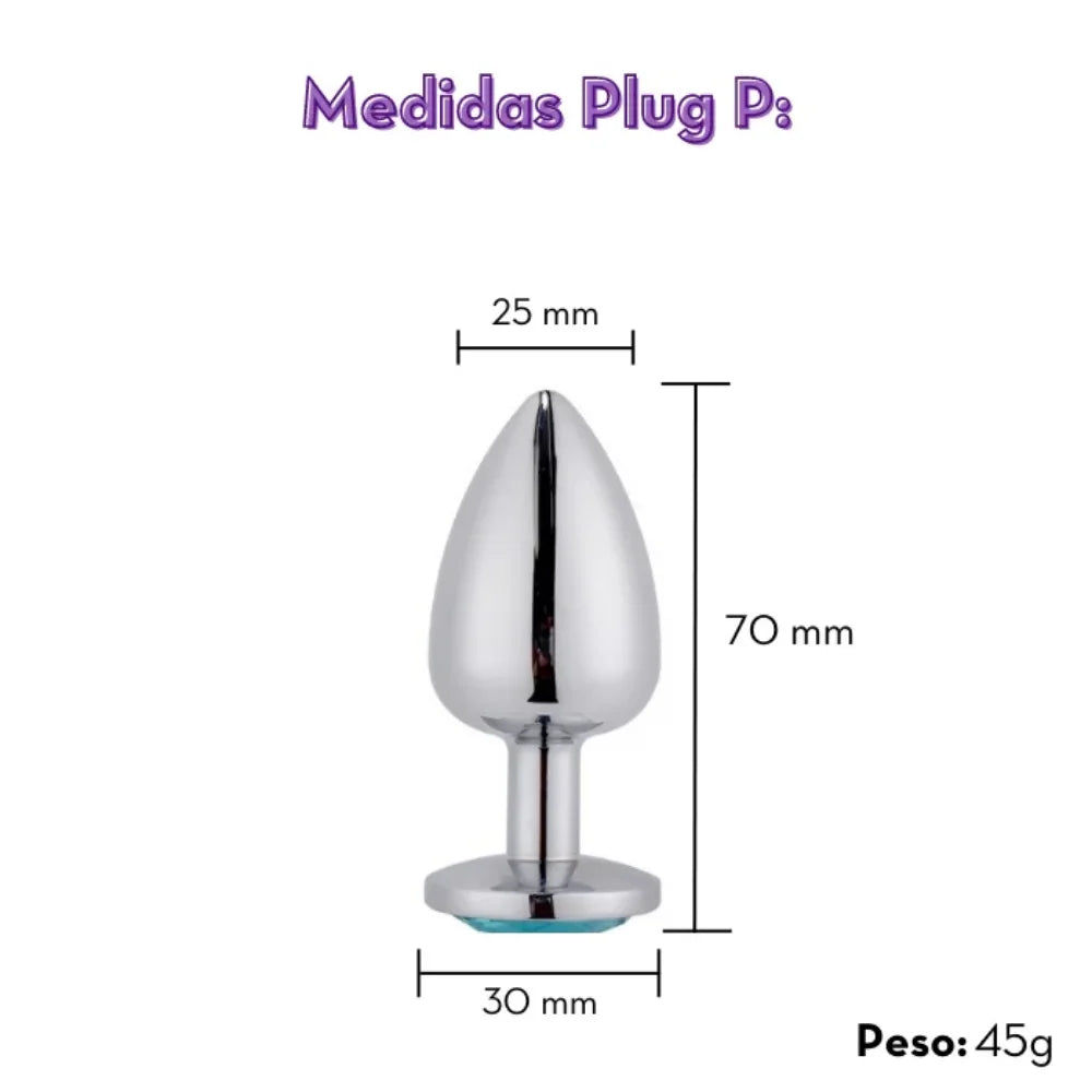 PLUG ANAL EM METAL - PEDRA REDONDA - MPA1301