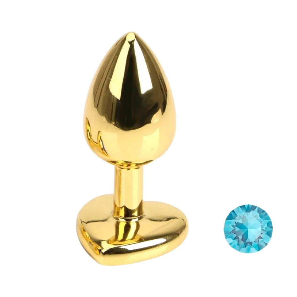 PLUG ANAL EM METAL DOURADO - CORAÇÃO - MPA1309