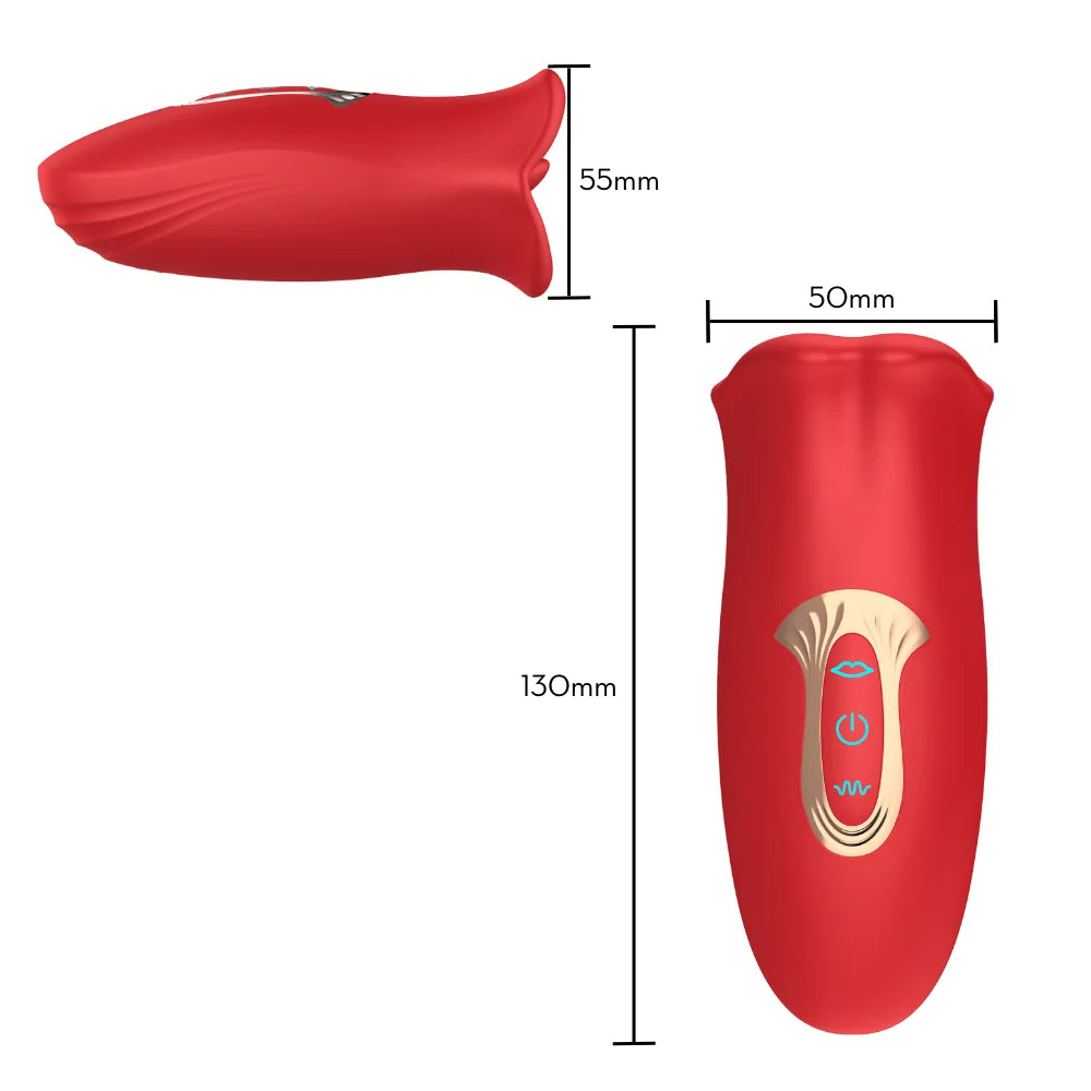 Estimulador Clitoriano Formato de Boca com Língua Vibratória - MLVA8515