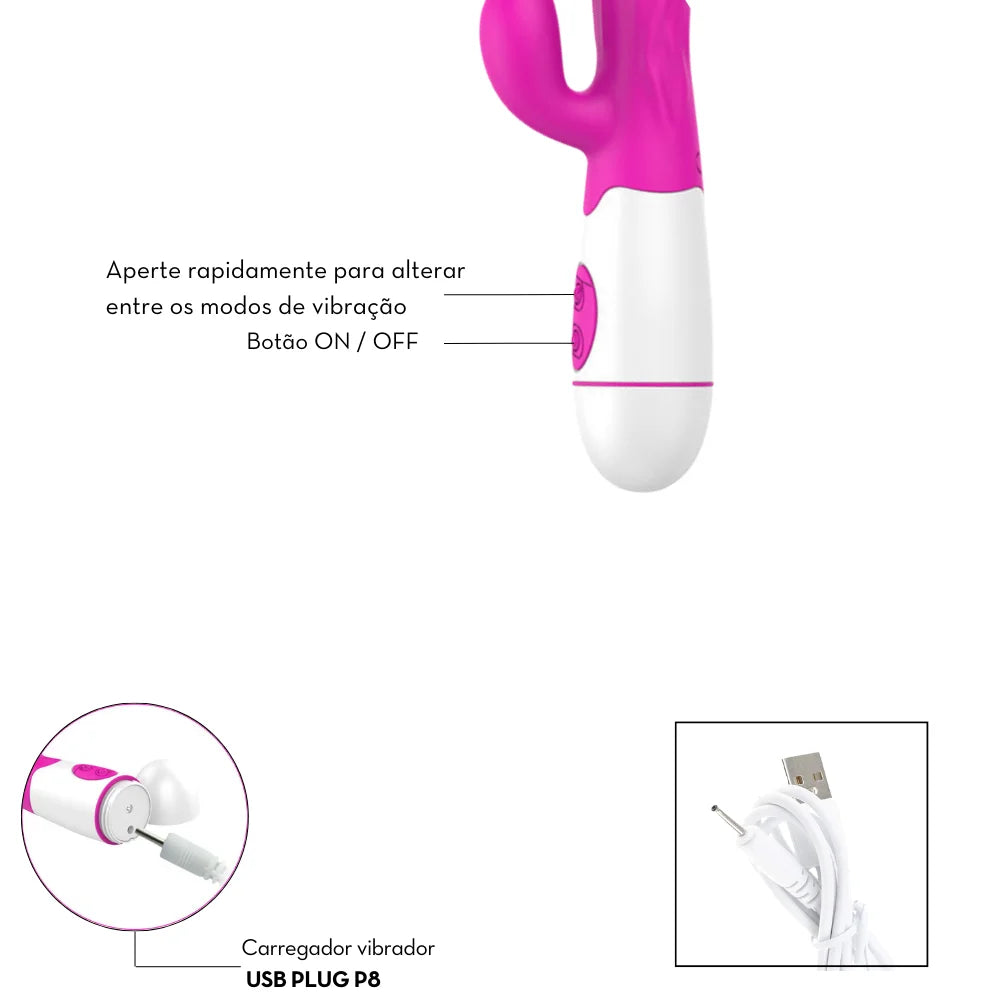 Vibrador Estimulador Clitoriano e Ponto G (PILHA) - MVE1037