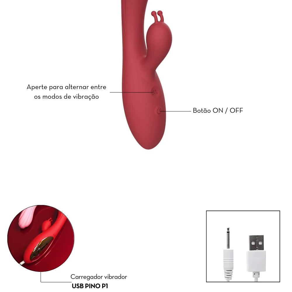 Vibrador Ponto G com Estimulador Slug - MVE1164