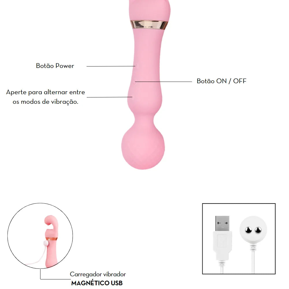 Massageador Varinha Mágica com Duplo Motor - MVM1095