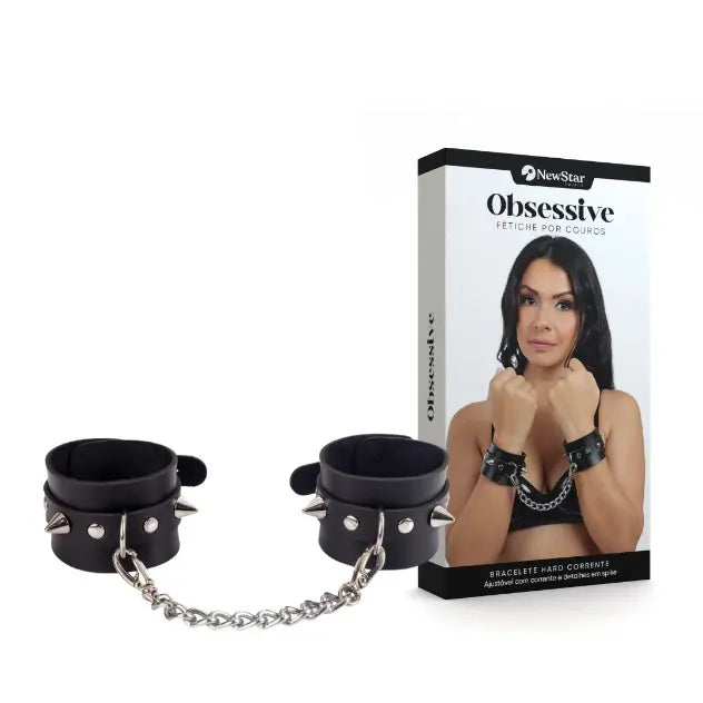Bracelete Hard com Corrente Prateada - NS105