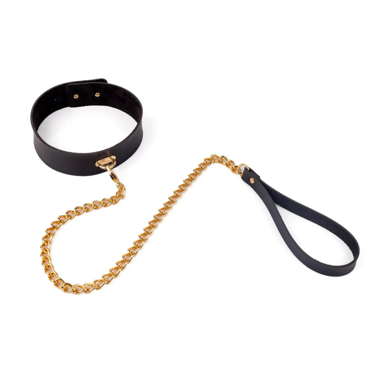 Coleira DOMME GOLD com Guia em Corrente Dourada