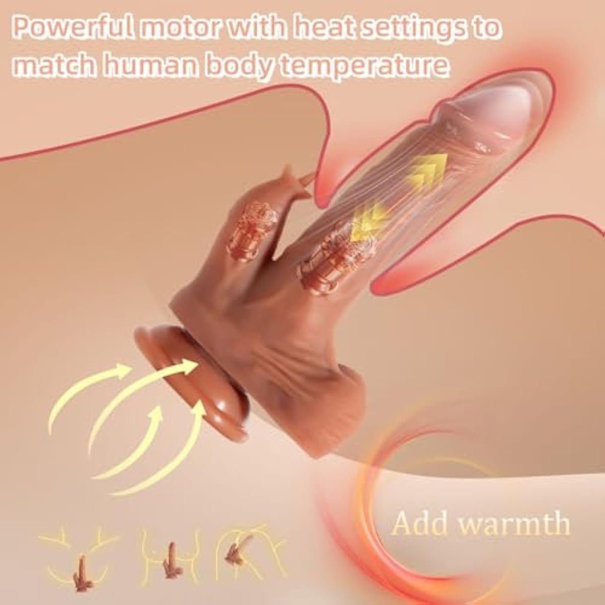 Prótese Realista 23cm c/ APP, Ventosa, Escroto e Estimulador Clitoriano - ME298