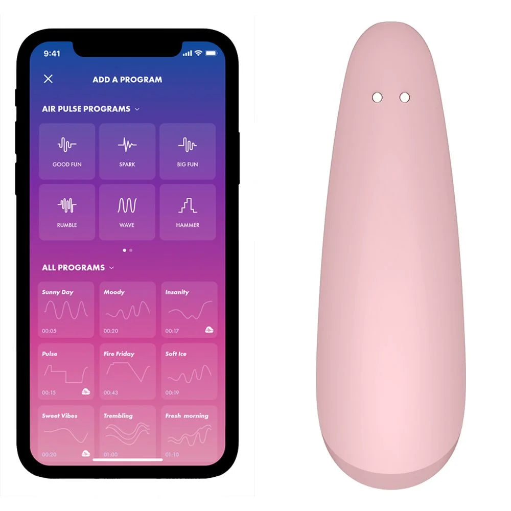 Satisfyer Curvy 2+ Vibrador Com Ondas De Pressão Rosa e APP - SF0127