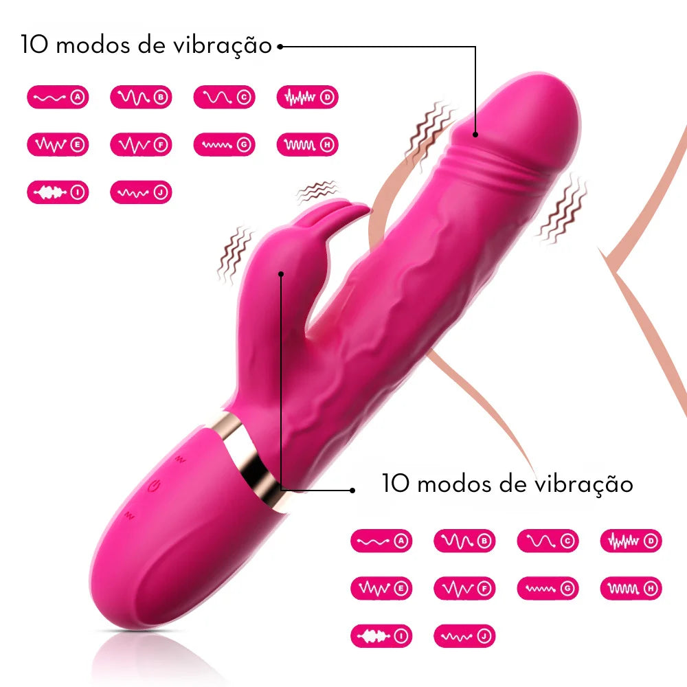 Vibrador com Estimulador Rabbit - MLVE4233