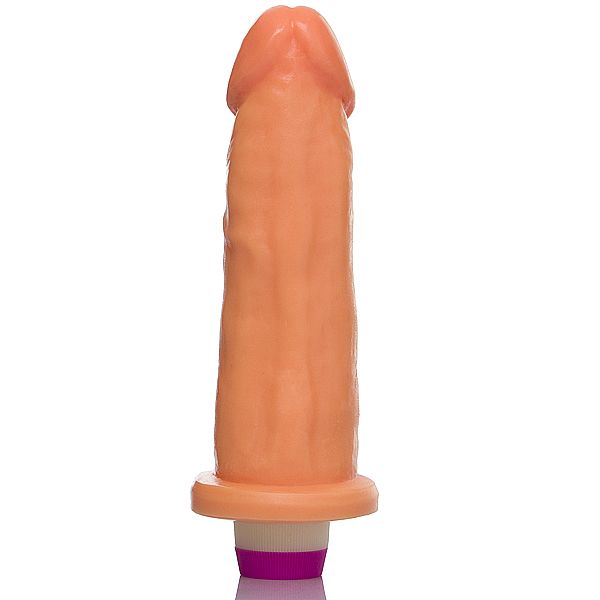 Prótese Peniana 8L com Vibro 17x5cm na Cor Bege - ADAO41