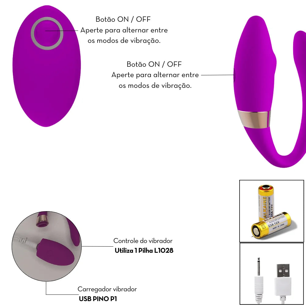 Vibrador Casal com Controle Remoto - MCV1053