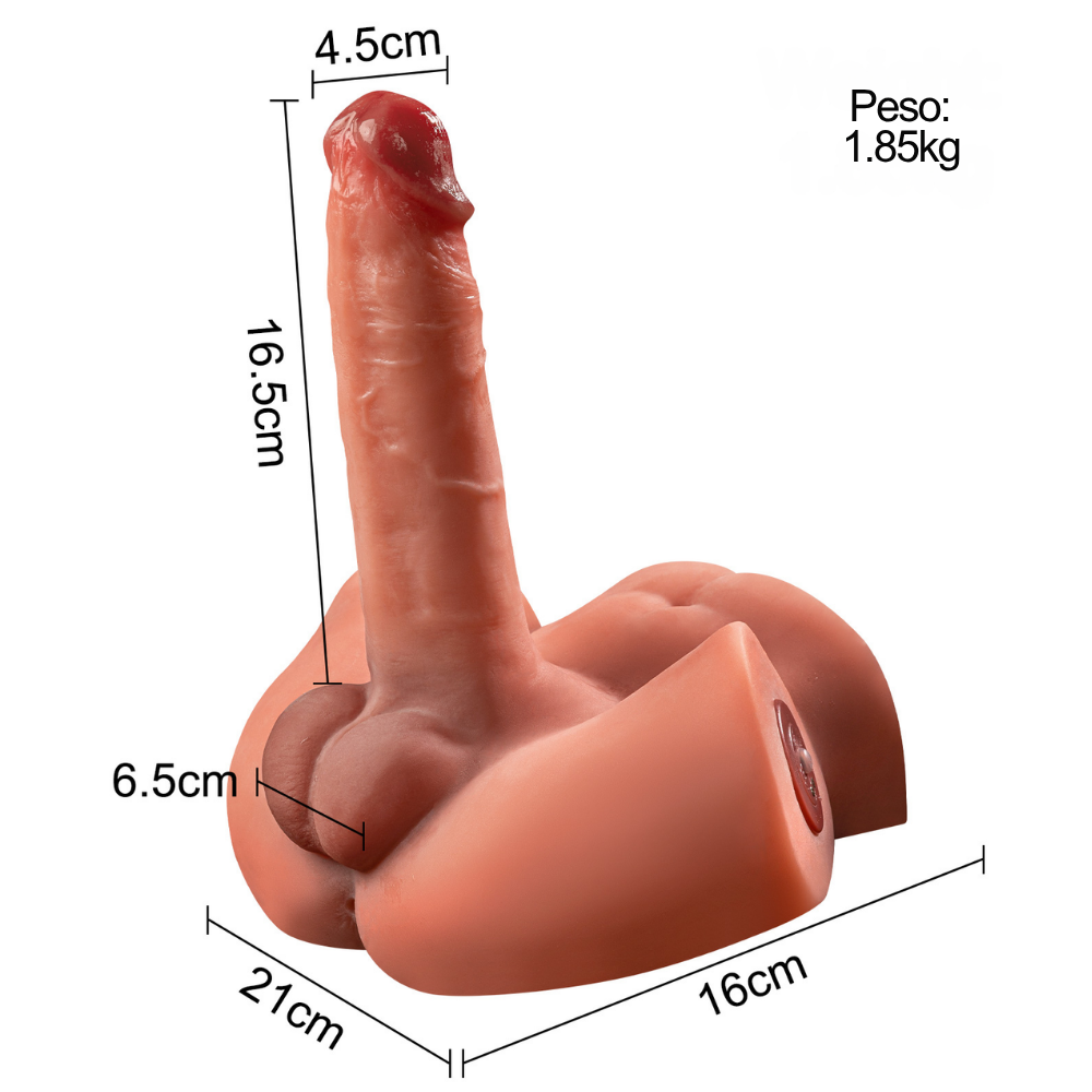 Masturbador Vibratório Vai e Vem Meio Corpo com Pênis e Ânus - MLVP6286