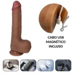 Prótese realística Silicone Liquido com Aquecimento e Controle Remoto (16cm) - MLVP6822LQ