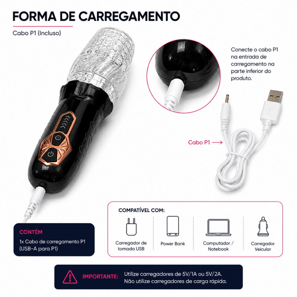 Super Masturbador Masculino Giratório 360° - MLAN6418