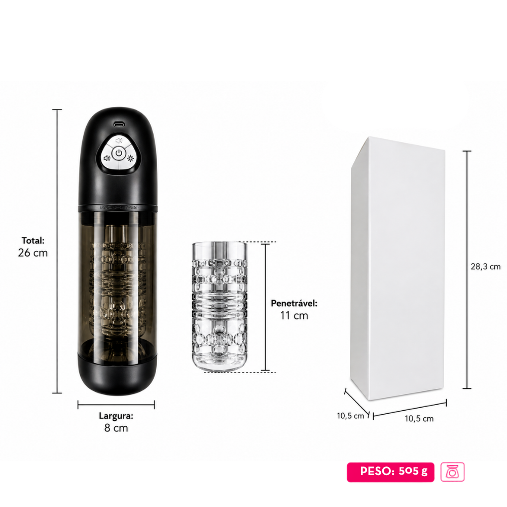 Masturbador Masculino com Rotação 360° - MLAN6430