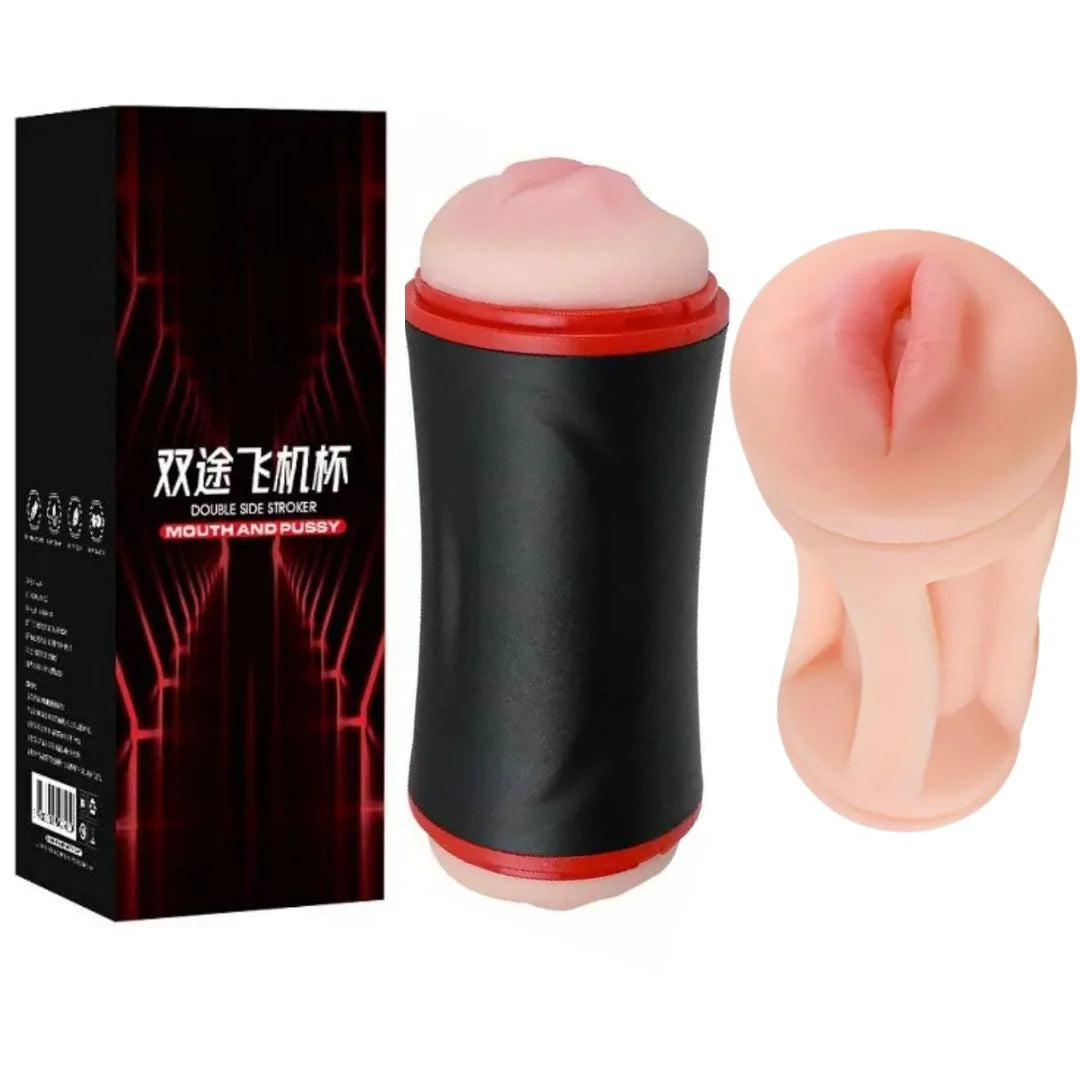 Masturbador Duplo com Orifícios de Vagina e Boca - MAN1023
