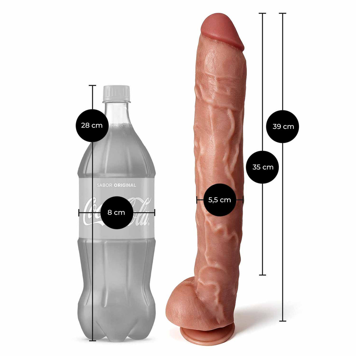 Prótese Negão da Picona Gigante e Grosso Com Ventosa 39x5,5cm - ADAO99M